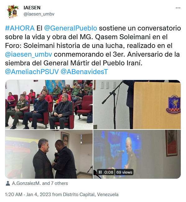 Venezuela conmemora 3º aniversario del martirio de general Soleimani