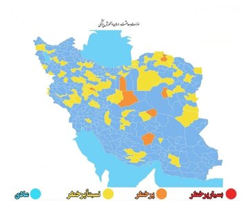 نیمی از استان سمنان در وضعیت نارنجی و زرد کرونایی قرار گرفت