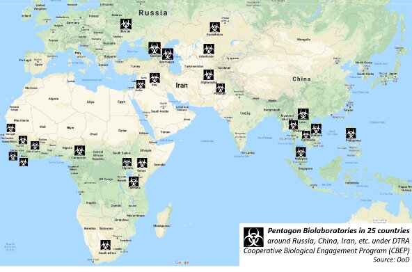رمزگشایی از ۳۳۶ آزمایشگاه بیولوژیکی آمریکا در ۳۰ کشور