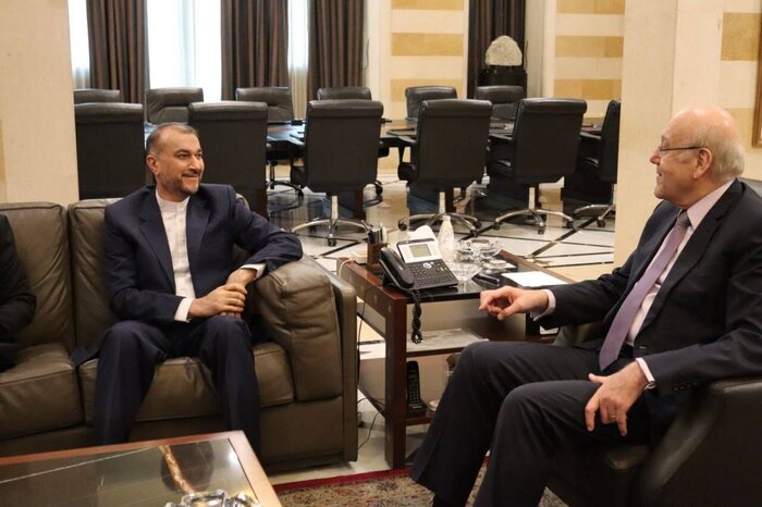  Amirabdollahian rencontre le président du Parlement libanais et Najib Mikati