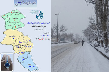 تداوم سرما در استان اردبیل/ دمای هوا در خلخال به ۱۸ درجه زیر صفر رسید