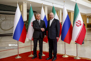 Rencontre entre le président du Parlement iranien et le président de la Douma d'Etat de Russie à Téhéran