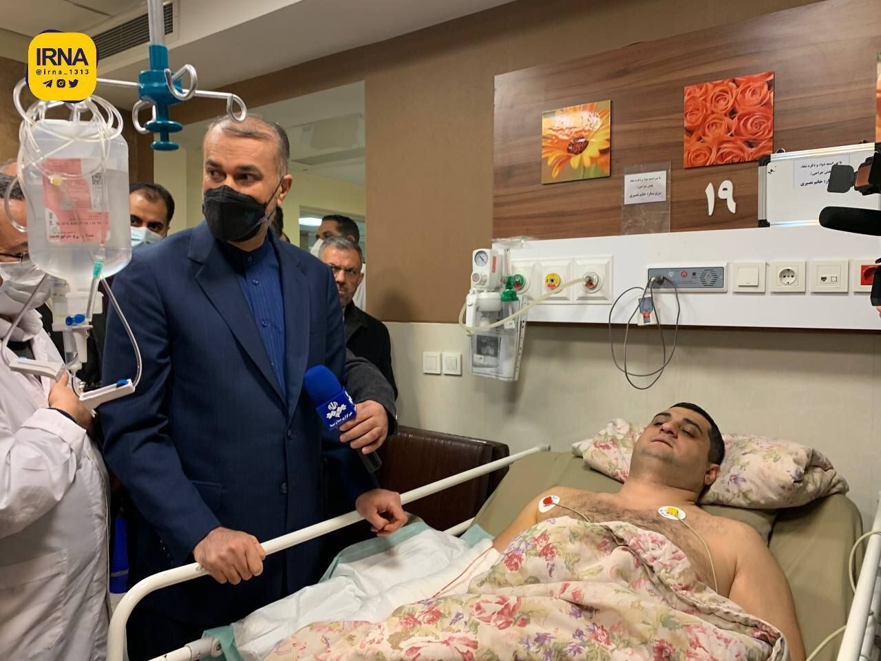 Amirabdollahian visits injured victims of Azerbaijan Embassy incidence