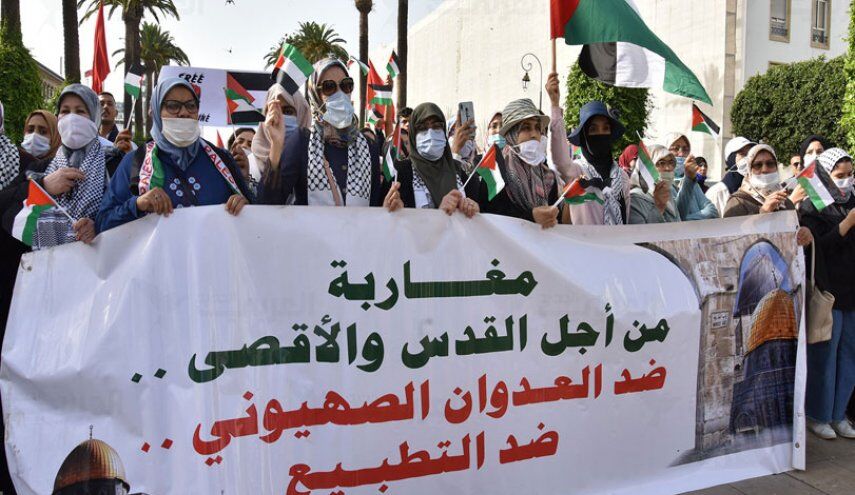 مناهضو التطبيع في المغرب يتظاهرون تضامناً مع فلسطين 