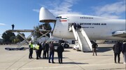 پنجمین هواپیمای کمک‌های ایران در فرودگاه دمشق بر زمین نشست + فیلم