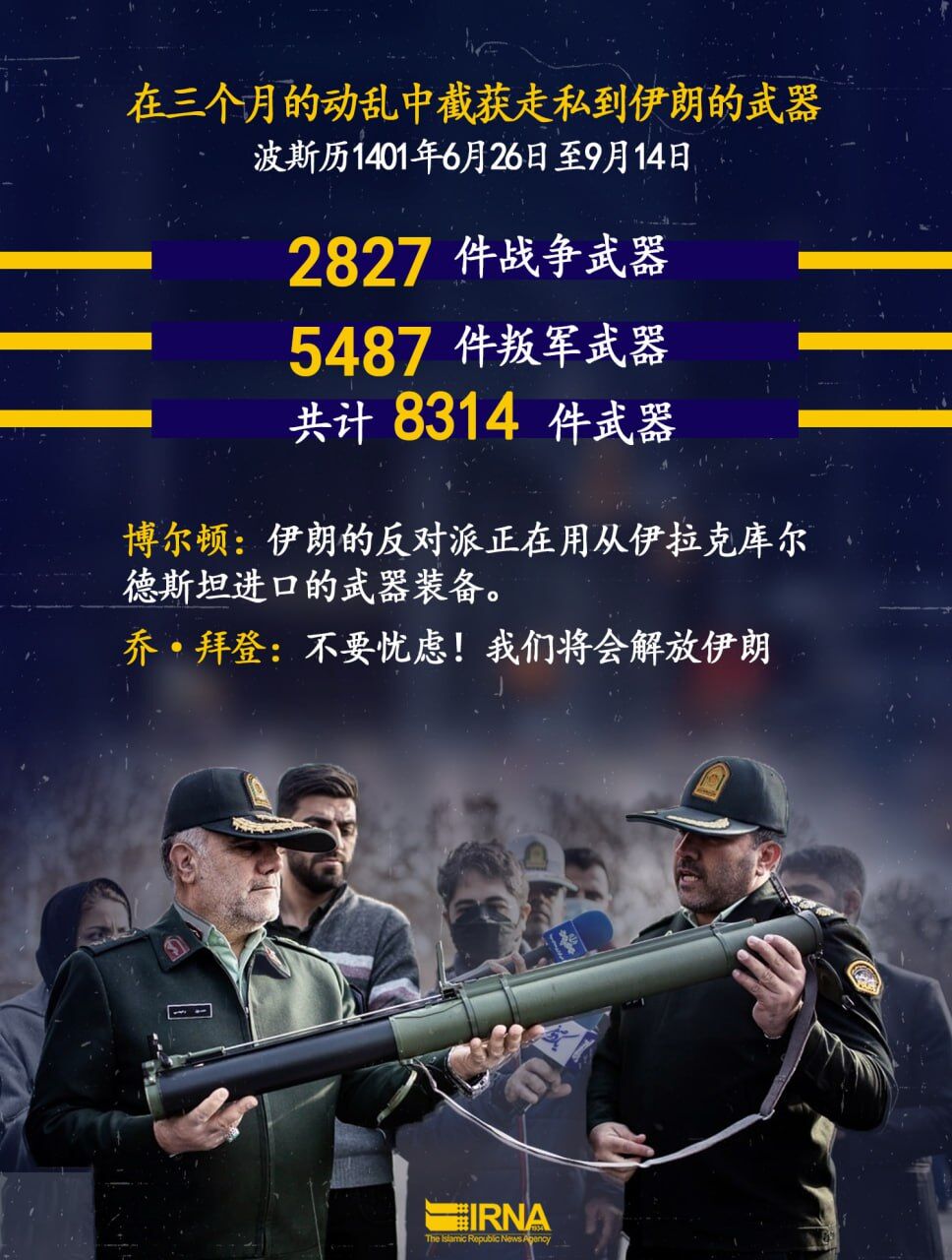 在三个月的动乱中截获走私到伊朗的武器 - IRNA Chinese