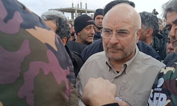 رییس مجلس شورای اسلامی از مناطق زلزله‌زده خوی بازدید کرد