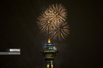 Milad, Azadi Towers lit with colors to mark Iran's Islamic Revolution Anniv