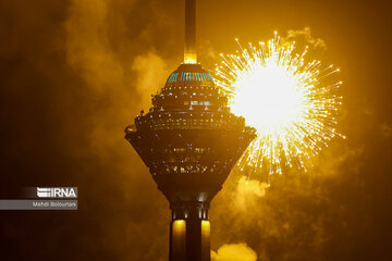 Milad, Azadi Towers lit with colors to mark Iran's Islamic Revolution Anniv