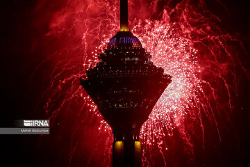 Milad, Azadi Towers lit with colors to mark Iran's Islamic Revolution Anniv