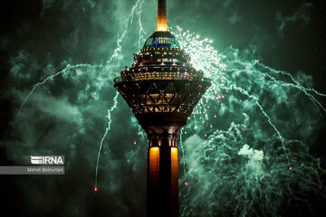 Milad, Azadi Towers lit with colors to mark Iran's Islamic Revolution Anniv