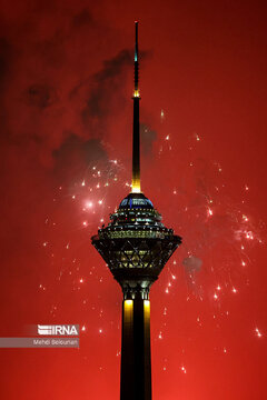 Milad, Azadi Towers lit with colors to mark Iran's Islamic Revolution Anniv