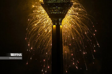 Milad, Azadi Towers lit with colors to mark Iran's Islamic Revolution Anniv