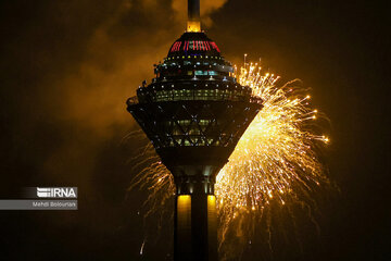 Milad, Azadi Towers lit with colors to mark Iran's Islamic Revolution Anniv