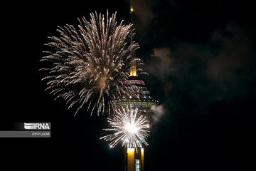 Milad, Azadi Towers lit with colors to mark Iran's Islamic Revolution Anniv