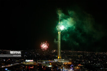 Milad, Azadi Towers lit with colors to mark Iran's Islamic Revolution Anniv