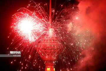 Milad, Azadi Towers lit with colors to mark Iran's Islamic Revolution Anniv