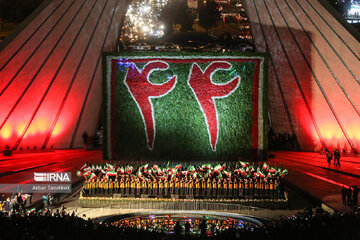 Milad, Azadi Towers lit with colors to mark Iran's Islamic Revolution Anniv