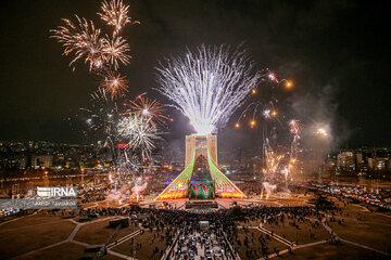 Milad, Azadi Towers lit with colors to mark Iran's Islamic Revolution Anniv