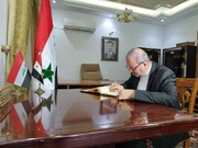 السفير الايراني في بغداد يوقع سجل عزاء الزلزال في سوريا