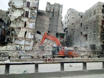 گزارش خبرنگار ایرنا از پایان کار آواربرداری مناطق زلزله زده حلب + فیلم و عکس