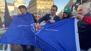 پرچم ناتو در قلب فرانسه پاره شد
