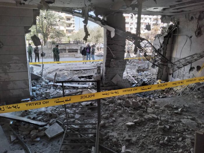 جدیدترین تصاویر خبرنگار ایرنا از محل حمله هوایی رژیم اسرائیل به دمشق