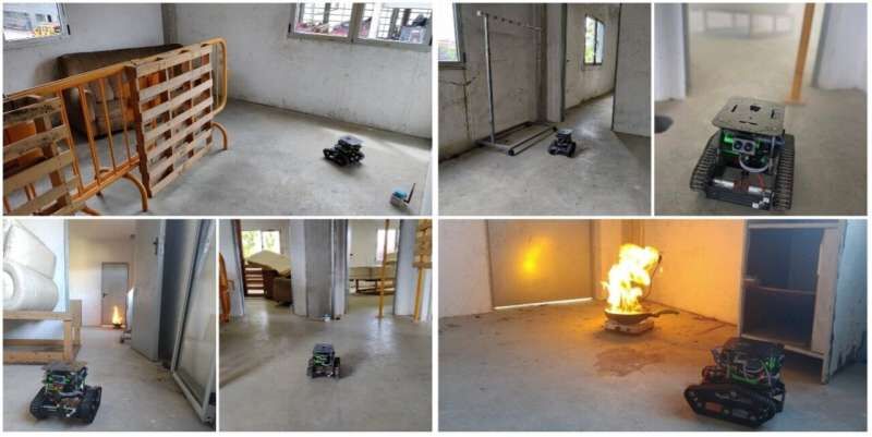 توسعه و طراحی ربات آتش‌نشانی که از محل آتش‌سوزی اطلاعات جمع‌آوری می‌کند