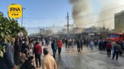 ۳۶ مغازه بازار قائمیه فارس در آتش سوخت + فیلم