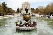 Tourists at tomb of Ferdowsi in northeast Iran