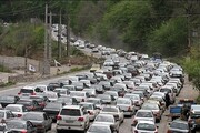 ترافیک سنگین در جاده چالوس و آزادراه کرج - قزوین