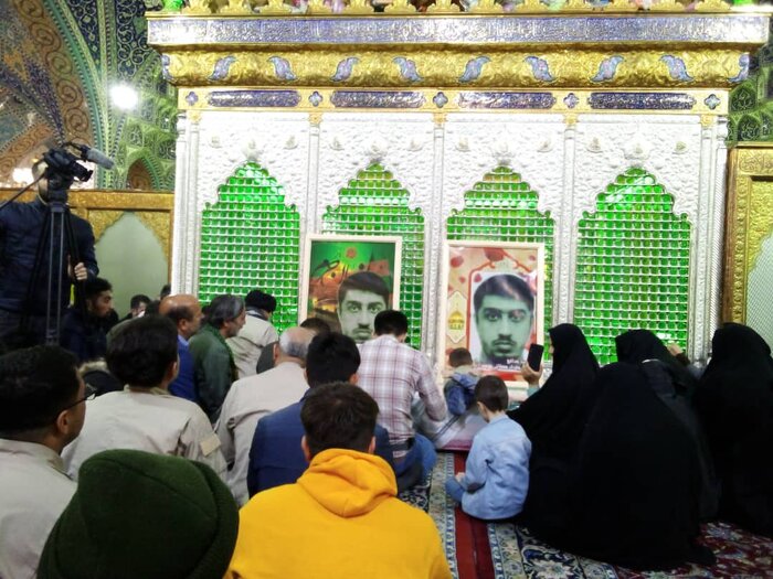 مراسم وداع با شهیدان مدافع حرم میلاد حیدری و مقداد مهقانی در حرم حضرت حضرت زینب (س) + فیلم