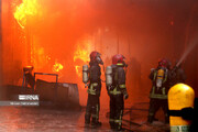 آتش سوزی در شهرک صنعتی خیام نیشابور