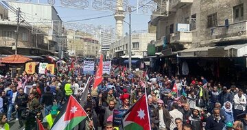 تظاهرات اردنی‌ها در حمایت از فلسطین و مسجدالاقصی