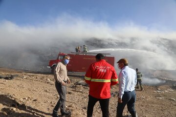 آتش‌سوزی در محل دفع زباله شهر زنجان مهار شد
