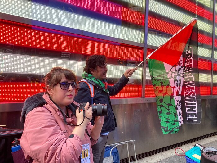 فریاد آزادی فلسطین در قلب منهتن نیویورک طنین انداز شد+ گزارش تصویری