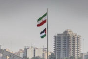 پرچم فلسطین و ایران در اهواز برافراشته شد