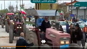 فیلم/کشاورزان شهر «هلشی» کرمانشاه برای حمایت از فلسطین با تراکتور به خیابان آمدند