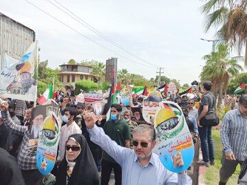 بندرعباس؛ فریاد حمایت از ملت فلسطین در کرانه خلیج فارس طنین‌انداز شد