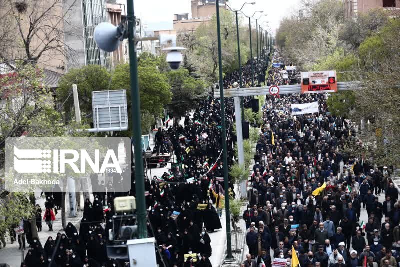 ندای آزادی خواهی مردم فلسطین در دارالمومنین همدان طنین انداز شد