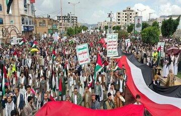 حامیان فلسطین و مردم بی دفاع غزه در خیابان های یمن تظاهرات کردند