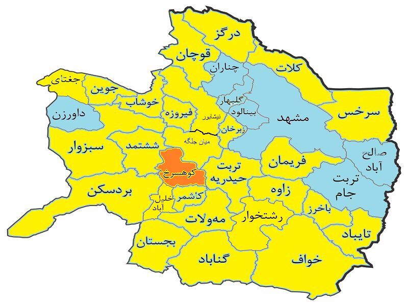 رنگ قرمز کرونایی از نقشه خراسان رضوی رخت بربست