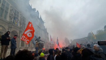 تداوم شعله اعتراضات در فرانسه / درخواست برپایی اعتراض مردمی در روز جهانی کارگر + فیلم