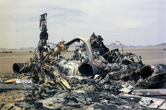 Remains of the US soldiers and military equipment after a major sandstorm in east of Iran