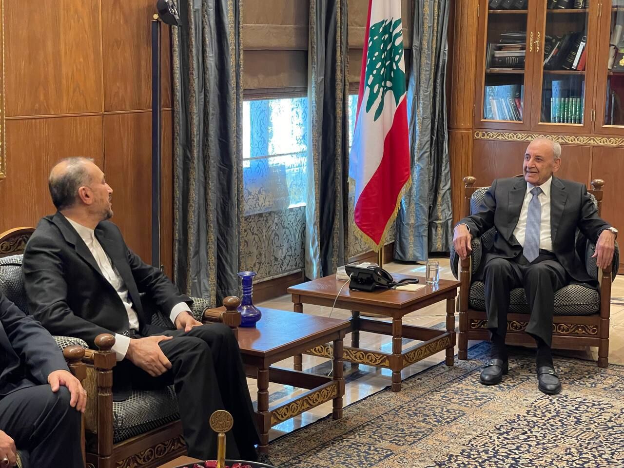 Iran's FM, Lebanese parliament speaker discuss mutual ties