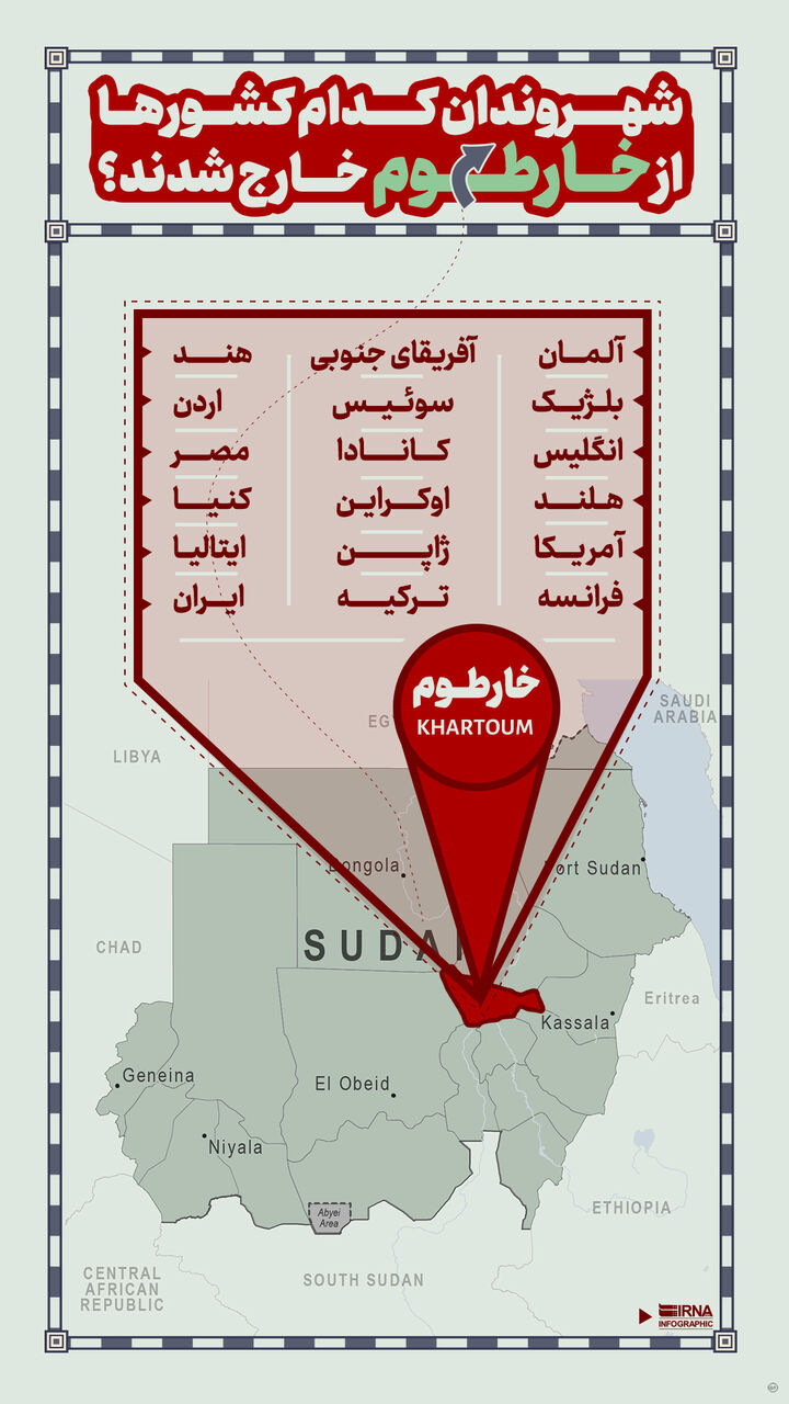 شهروندان کدام کشورها از خارطوم خارج شدند؟