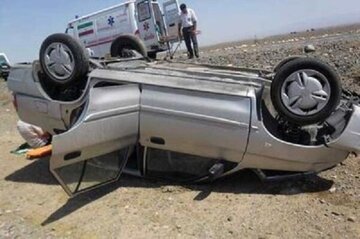 واژگونی پراید در آزاد راه خرم آباد-اراک پنج مصدوم بر جا گذاشت