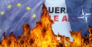 تظاهرکنندگان خشمگین پرچم‌های اتحادیه اروپا و ناتو را در ایتالیا آتش زدند + فیلم