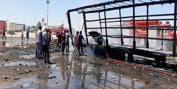 آتش‌ سوزی سه کامیون در مرز دوغارون خراسان رضوی مهار شد