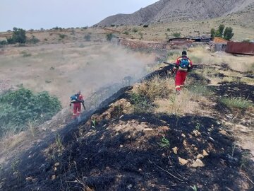 آتش در ارتفاعات شیراز فرو نشست